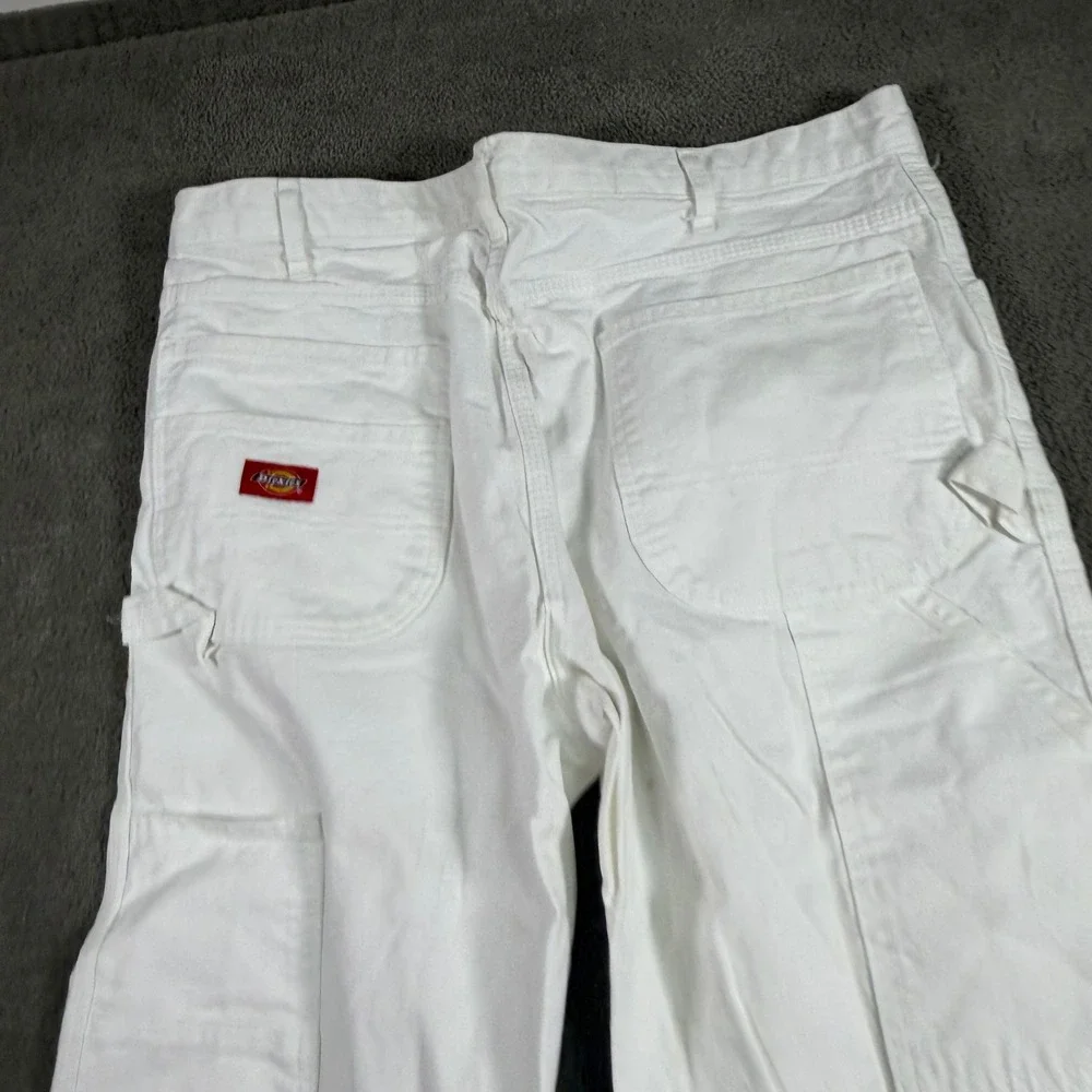 Dickies Mens 1953WH Relaxed Fit Carpenter Pants White 36x32 Cotton Workwear